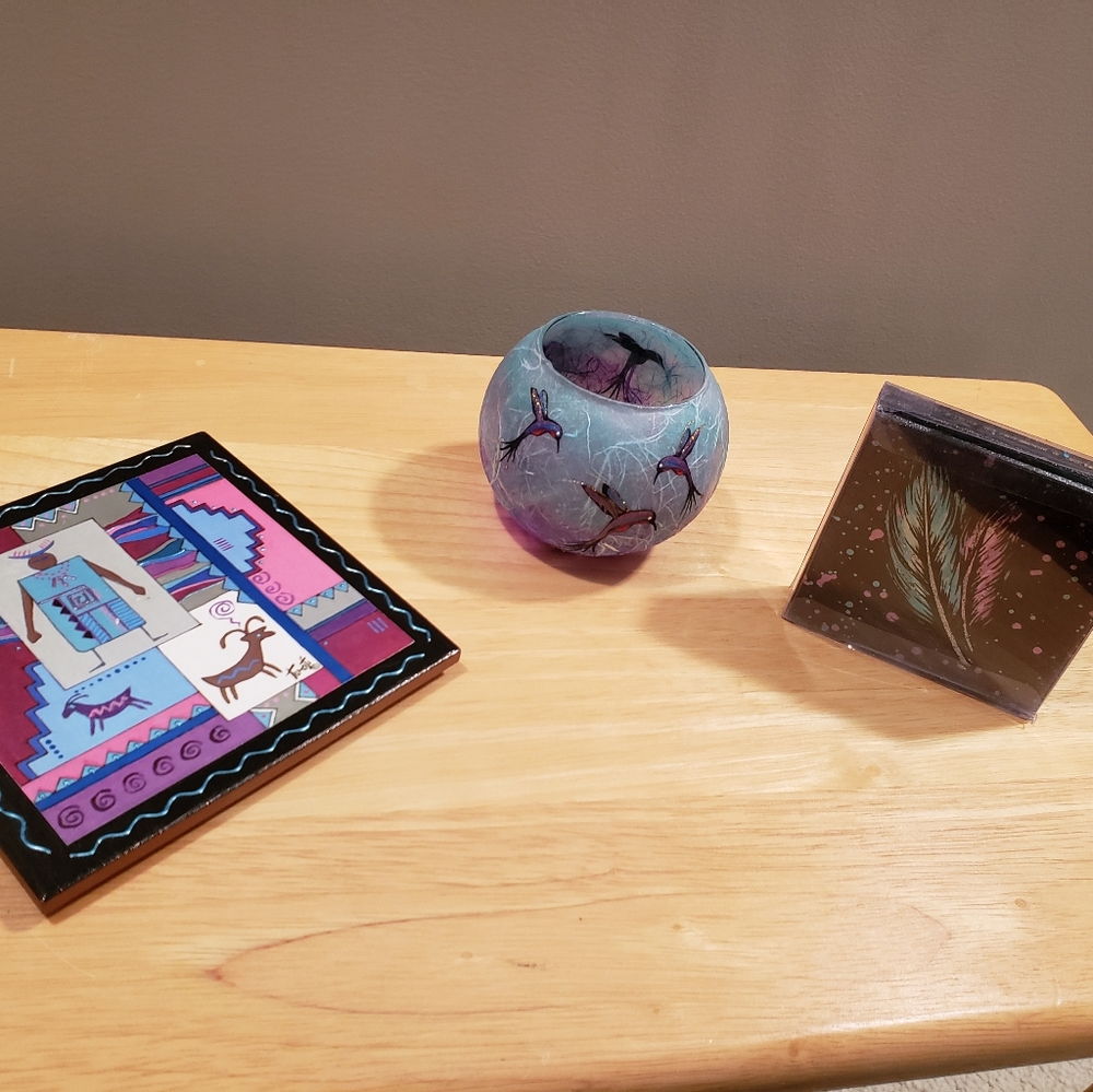 Art tile, coaster set and votive candle holder